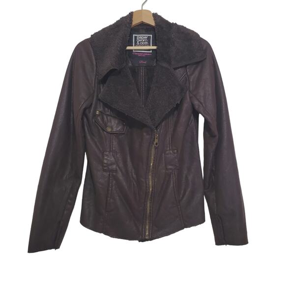 Paper Denim & Cloth | Faux Fur and Leather Flight Moto Jacket Distressed - Picture 1 of 16